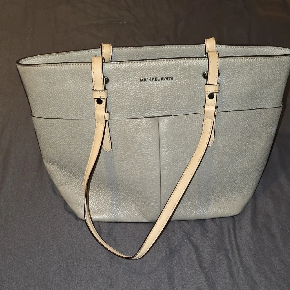 Michael Kors Gray Pebble Leather Tote Bag